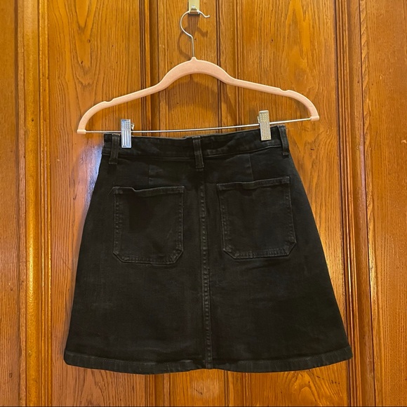 Denim Zip Utility Skirt in Black Frost - Picture 6 of 9
